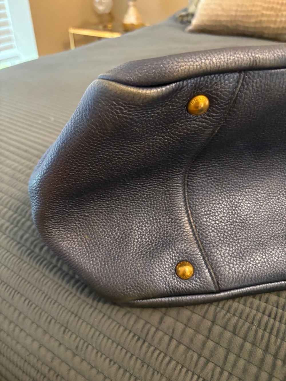 Prada metallic blue Leather handbag - Picture 11 of 14
